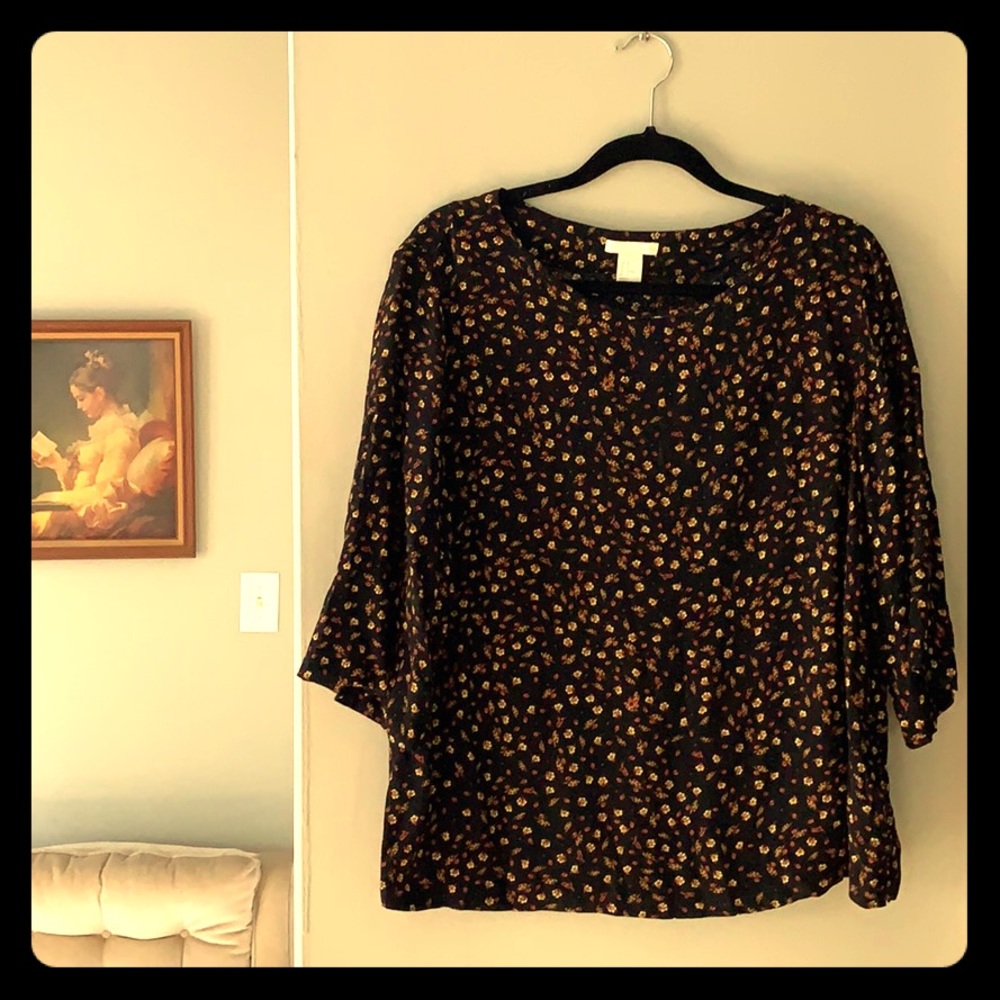 3/4 Sleeve Viscose Floral Printed H&M Blouse